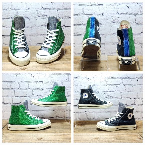 CONVERSE - Chuck Taylor/J.W. Anderson - Sneakers, green/black/blue, size 6 - Picture 3 of 8
